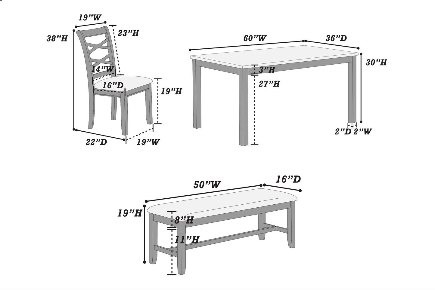 6-Pcs Dining Set 2623