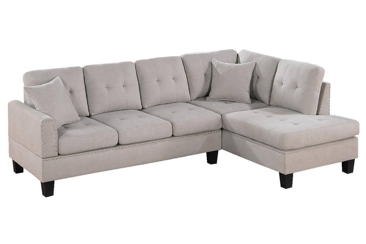 Mushroom 2pc Ash Black Sectional 8885