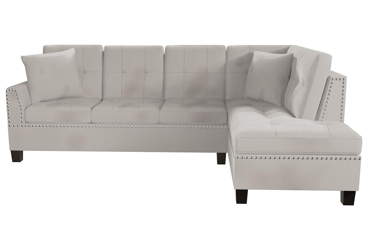 Mushroom 2pc Ash Black Sectional 8885