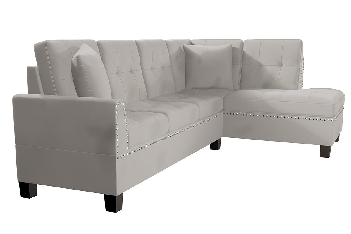 Mushroom 2pc Ash Black Sectional 8885