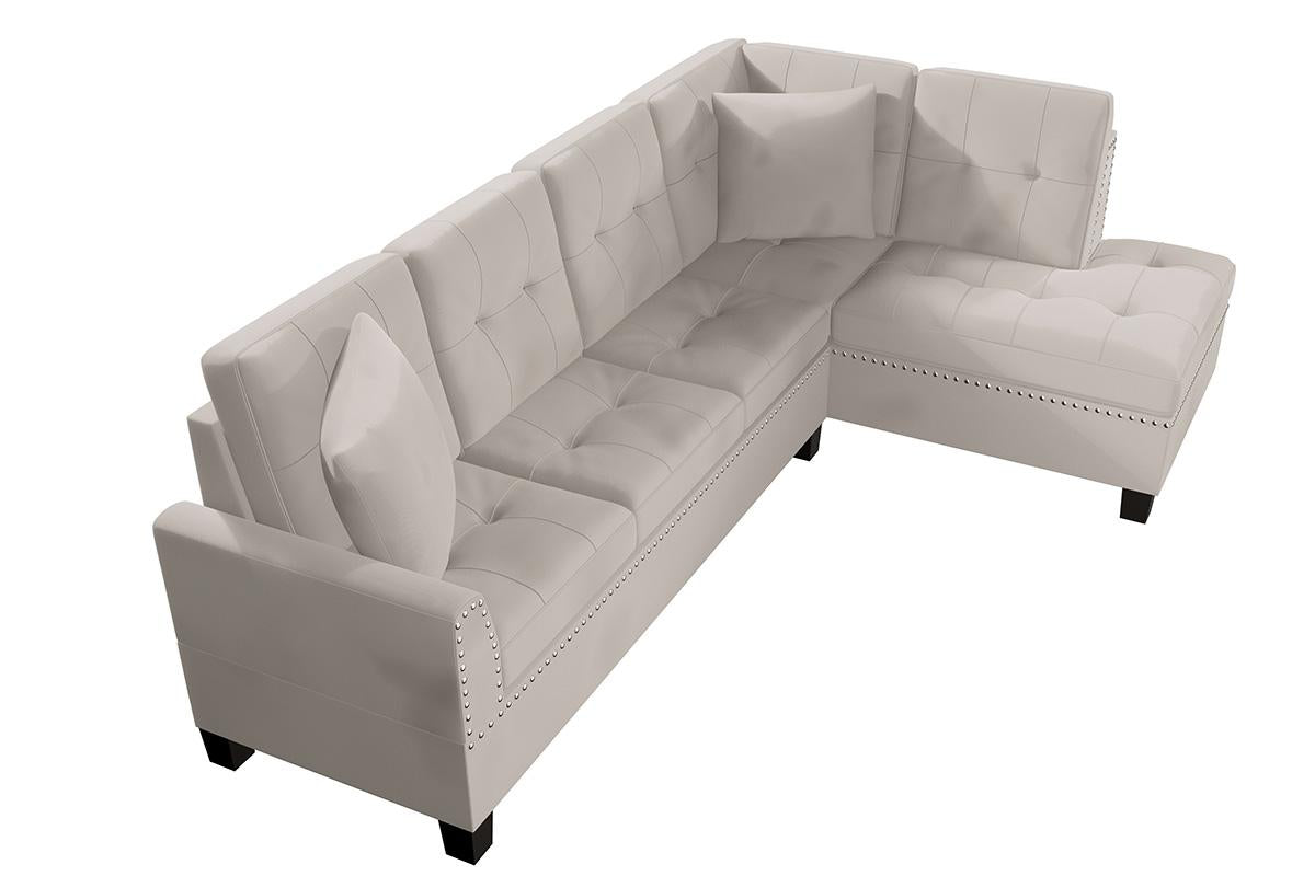 Mushroom 2pc Ash Black Sectional 8885