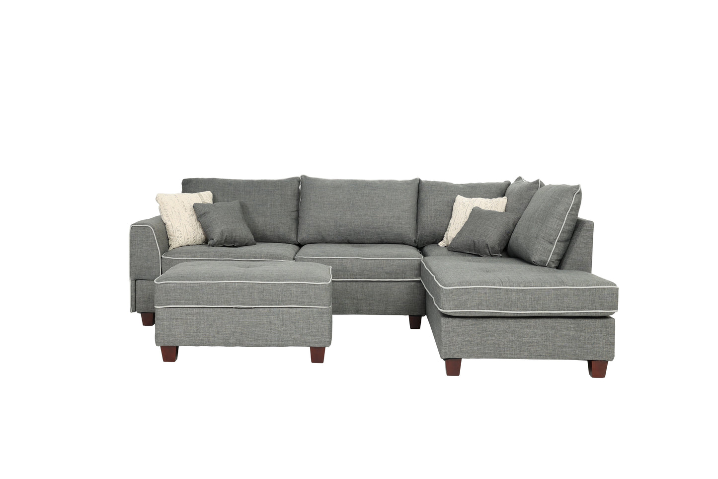 Steel 3-Pcs Sectional Sofa 6542