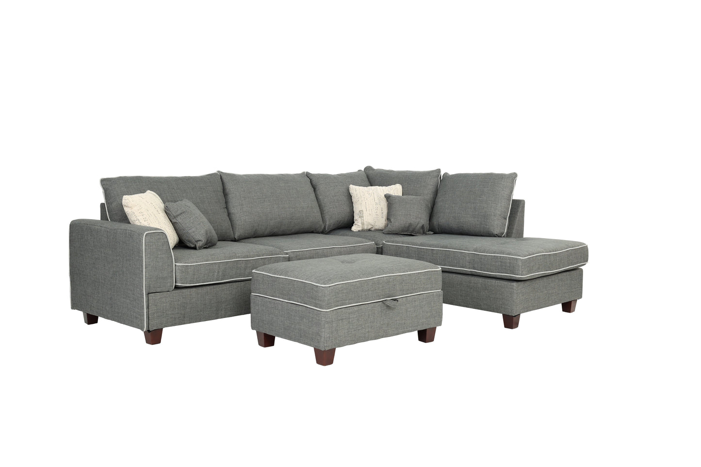 Steel 3-Pcs Sectional Sofa 6542