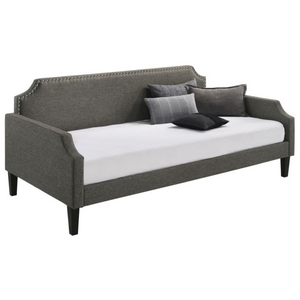 Olivia Upholstered Twin Daybed with Nailhead Trim - Grey