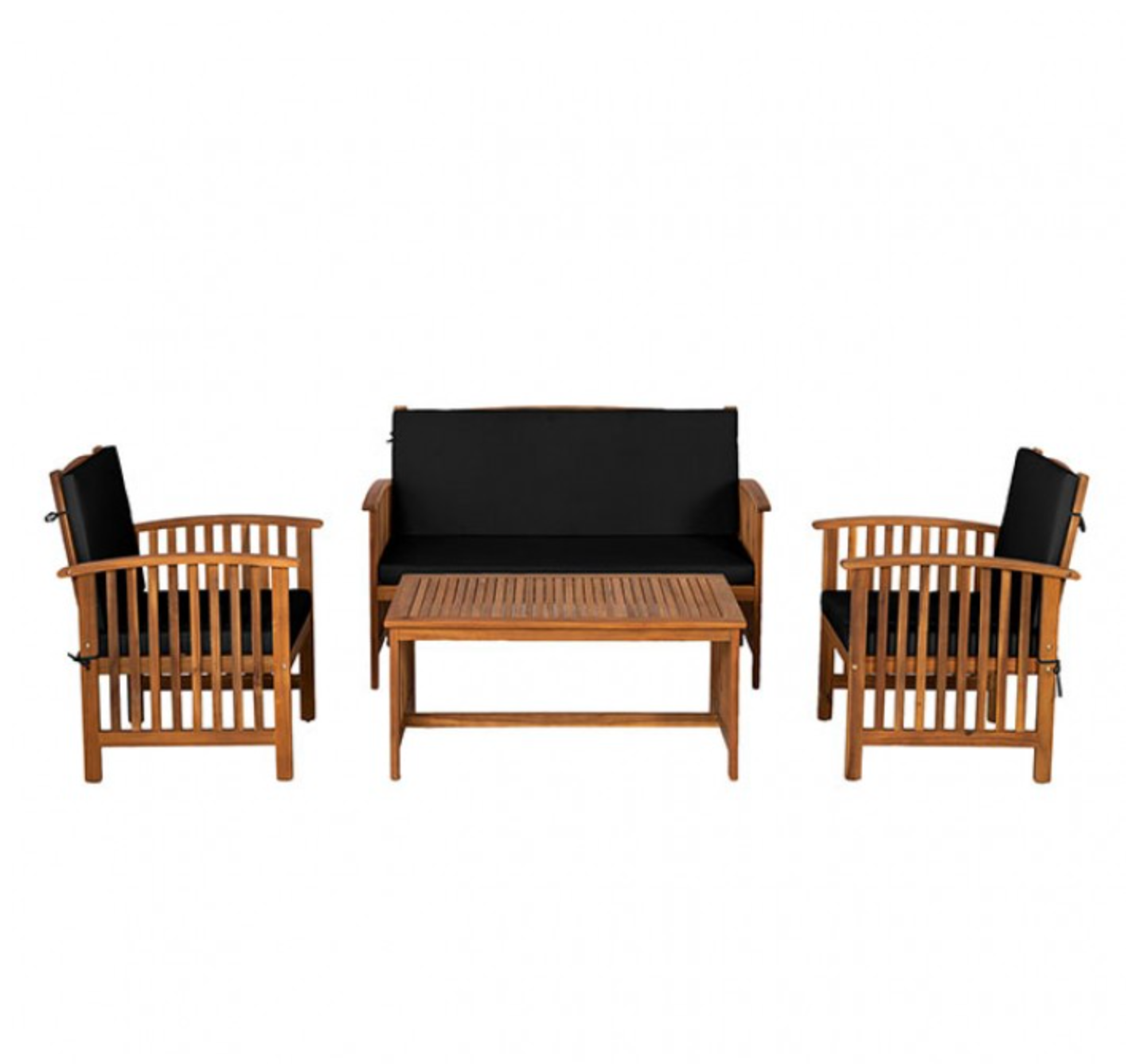 KYUSHU 4 PC. PATIO SET BLACK