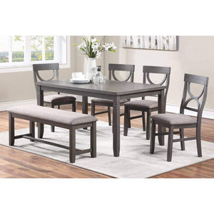 Grey 6pc Dining Set F2563 Poundex