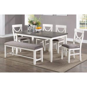 White 6pc Dining Set F2562 - Poundex