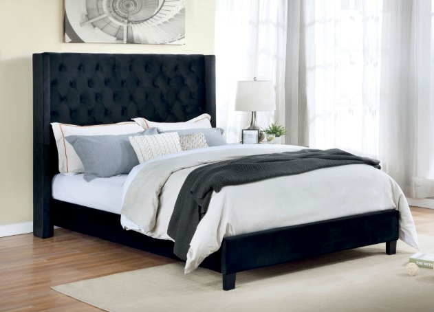 Ryleigh Black Velvet Queen Size Bed frame