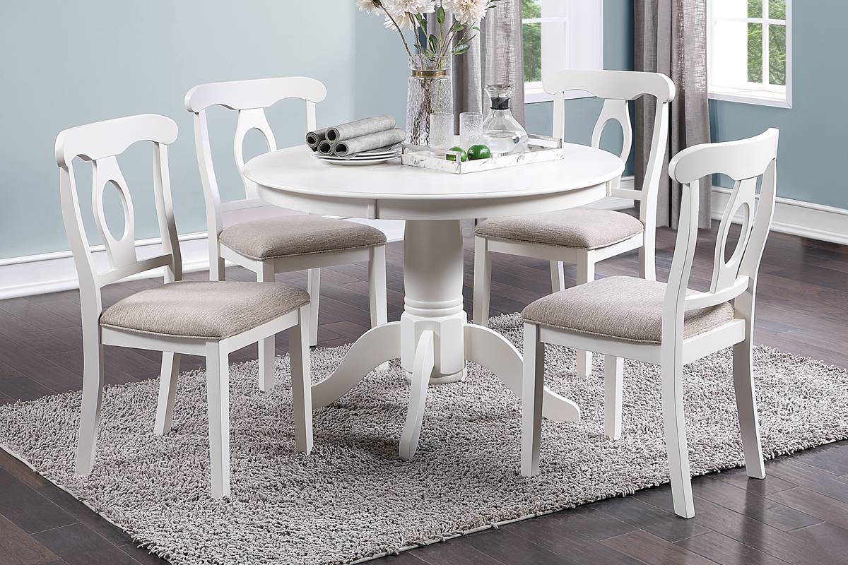White 5pc Dining Set 2560