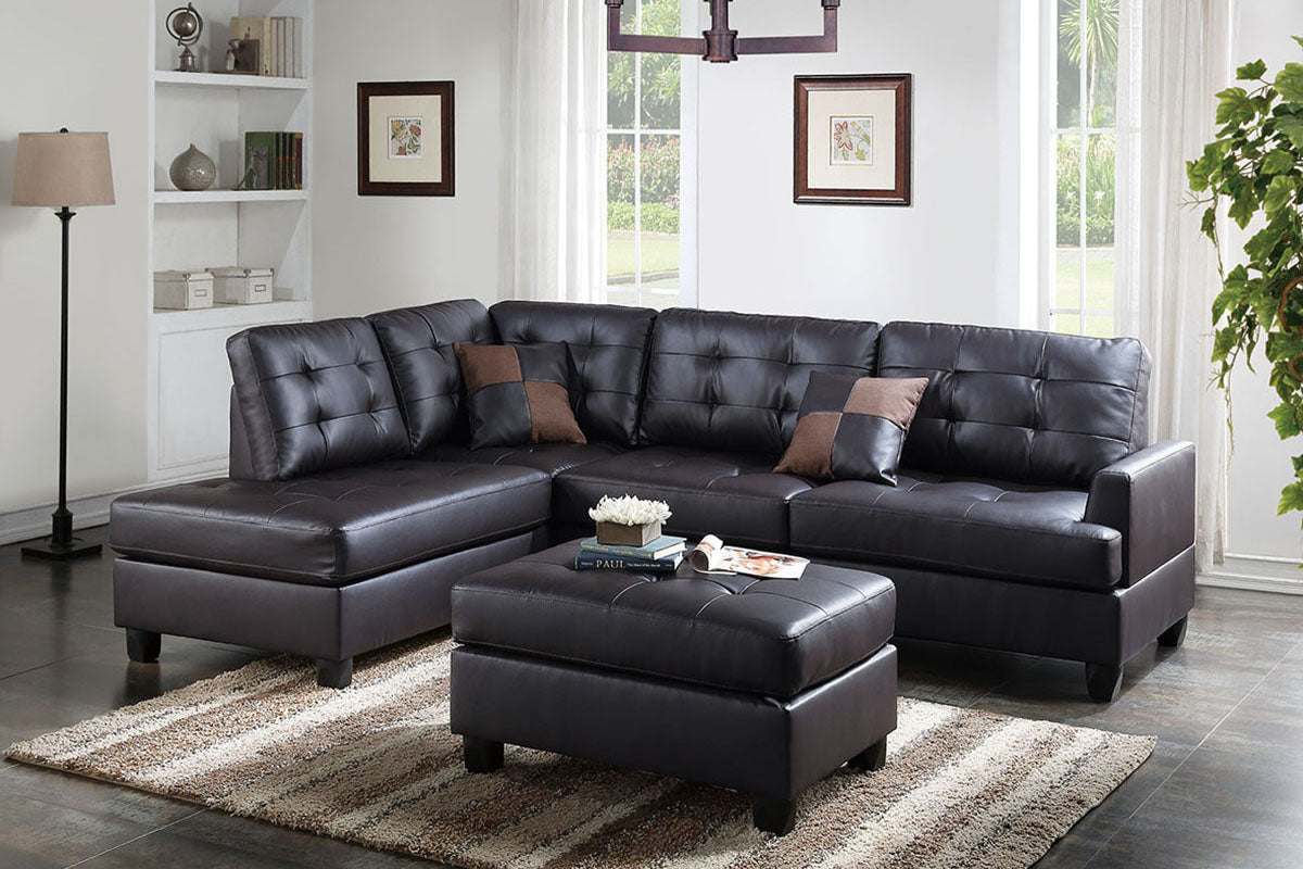 3pc Sectional and Ottoman 6855