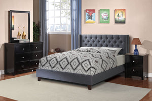 Grey Tufted Queen Bed Frame