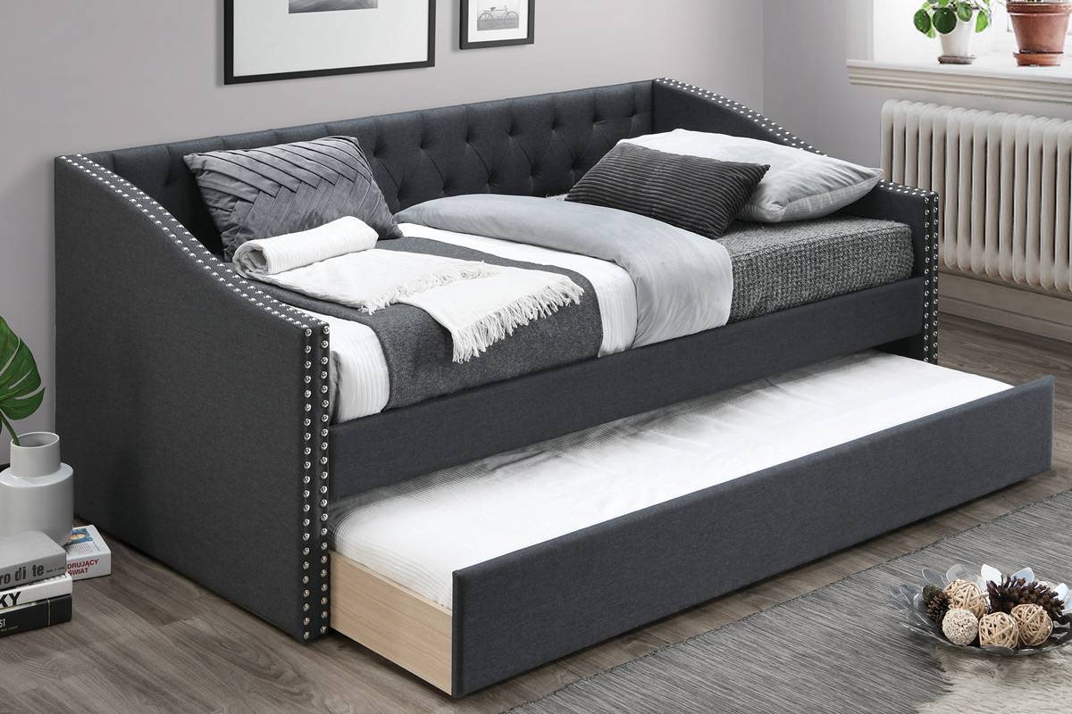 Charcoal Daybed With Trundle