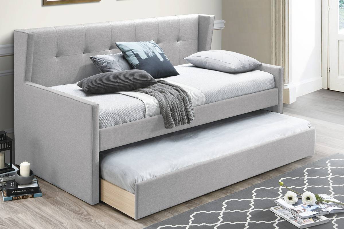 Light Grey Daybed With Trundle