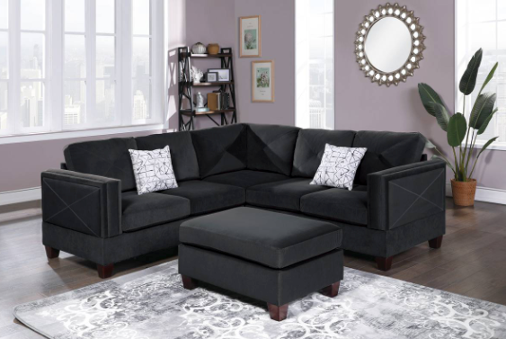3-PC SECTIONAL W/2 ACCENT PILLOW (OTTOMAN INCLUDED)