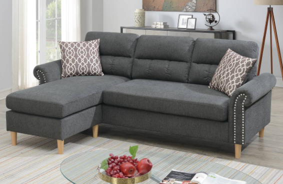 2-Pcs Sectional W/2 Accent Pillow F6447 - Poundex