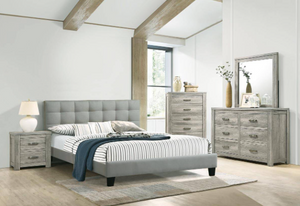 Eastern King Bed - Light Grey