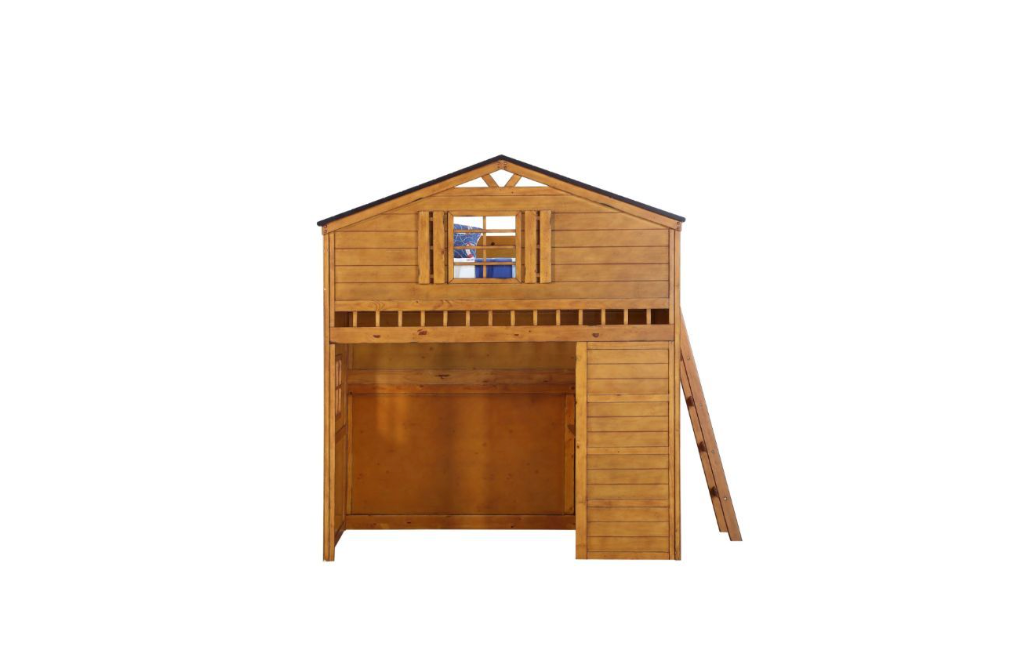 Tree House Loft Bed With Bookshelf