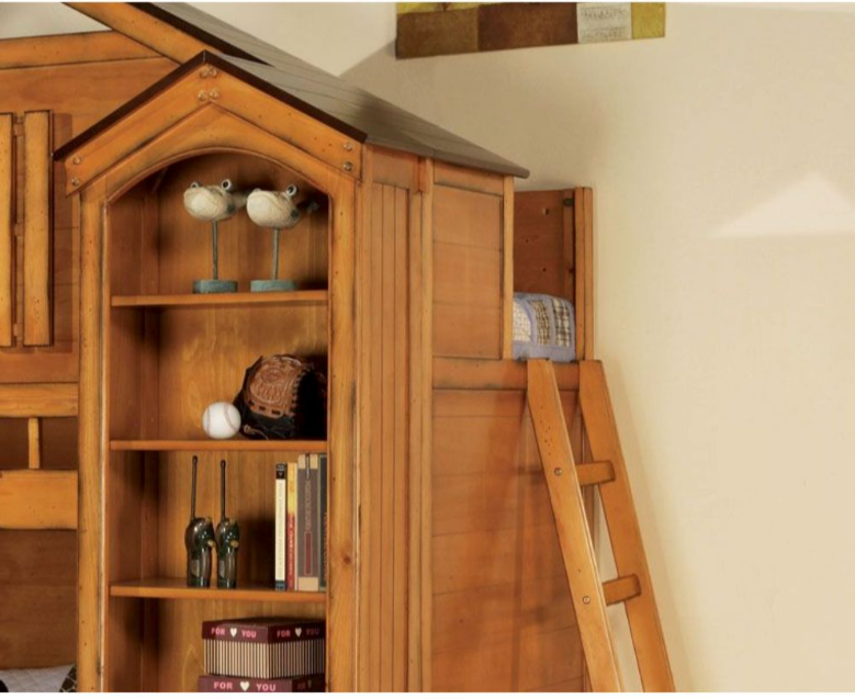 Tree House Loft Bed With Bookshelf