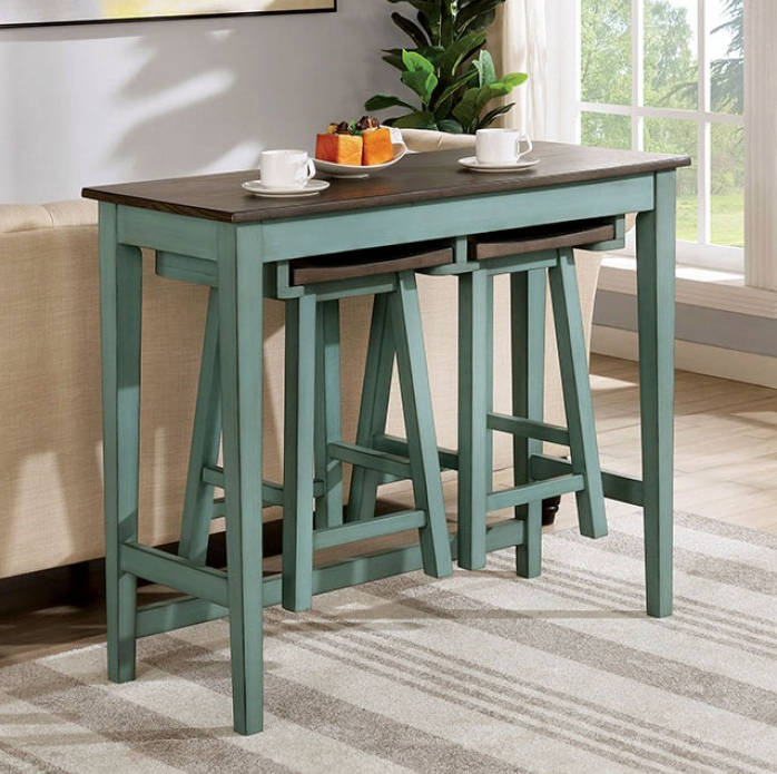 ELINOR 3PC BAR TABLE SET - GREEN