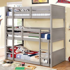 THERESE TRIPLE TWIN DECKER BUNK BED - GREY