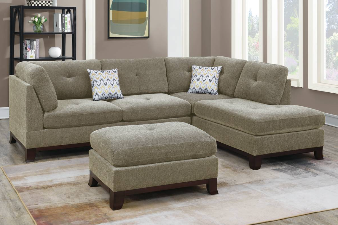 3-PC SECTIONAL W/2 ACCENT PILLOW (OTTOMAN INCLUDED) 6478