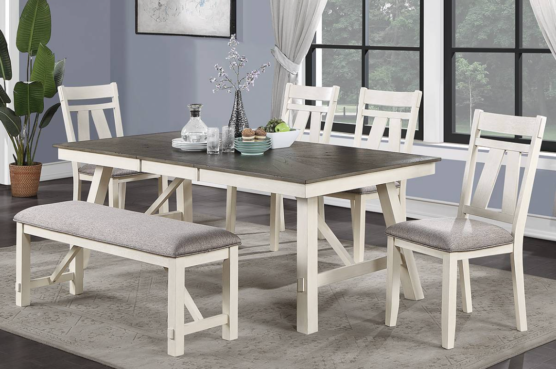 6PC DINING SET WITH BENCH 2513